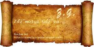 Zámolyi Géza névjegykártya